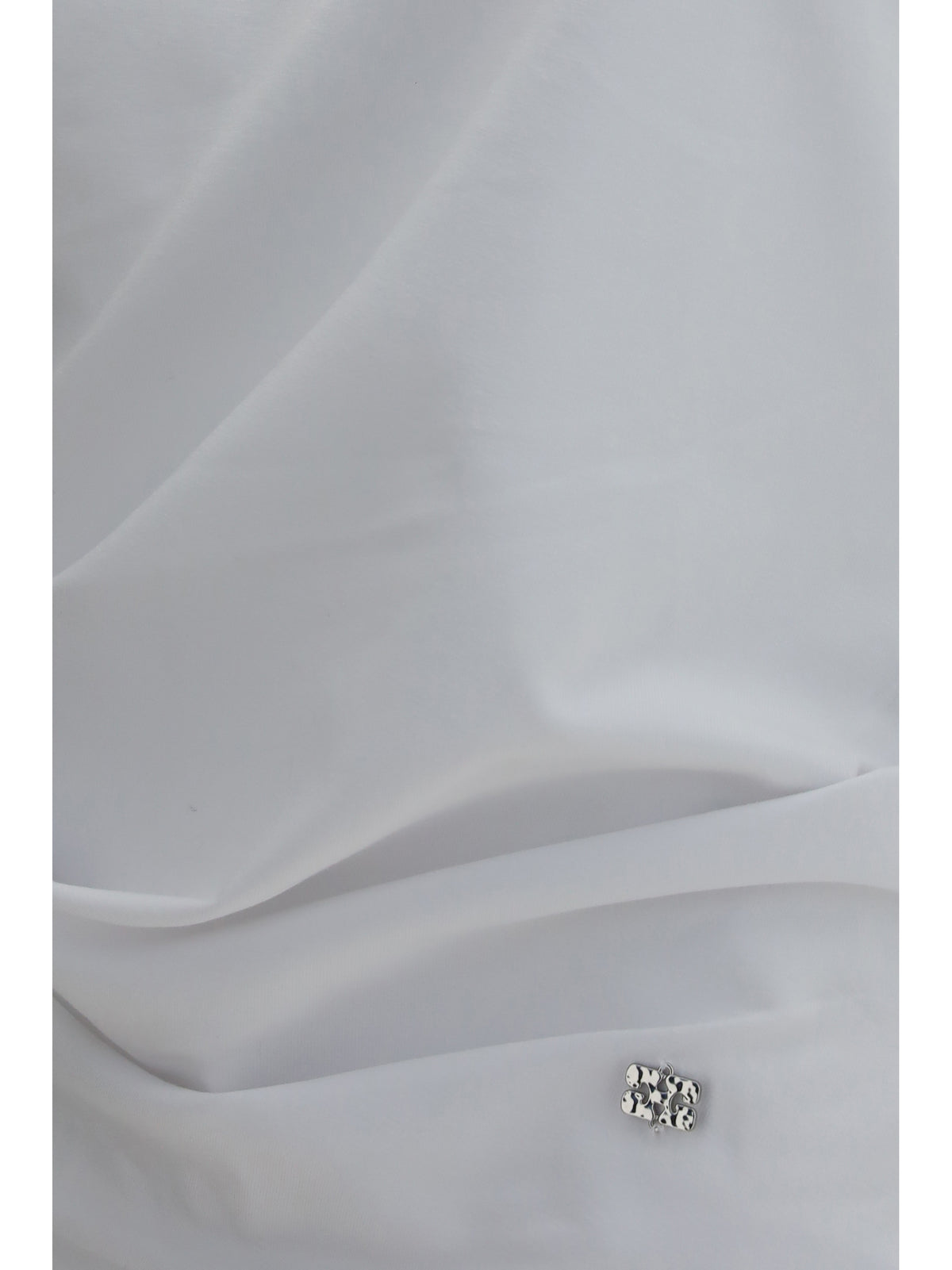 GANNI Ganni Women Asymmetric Draped Stretch Cotton Top