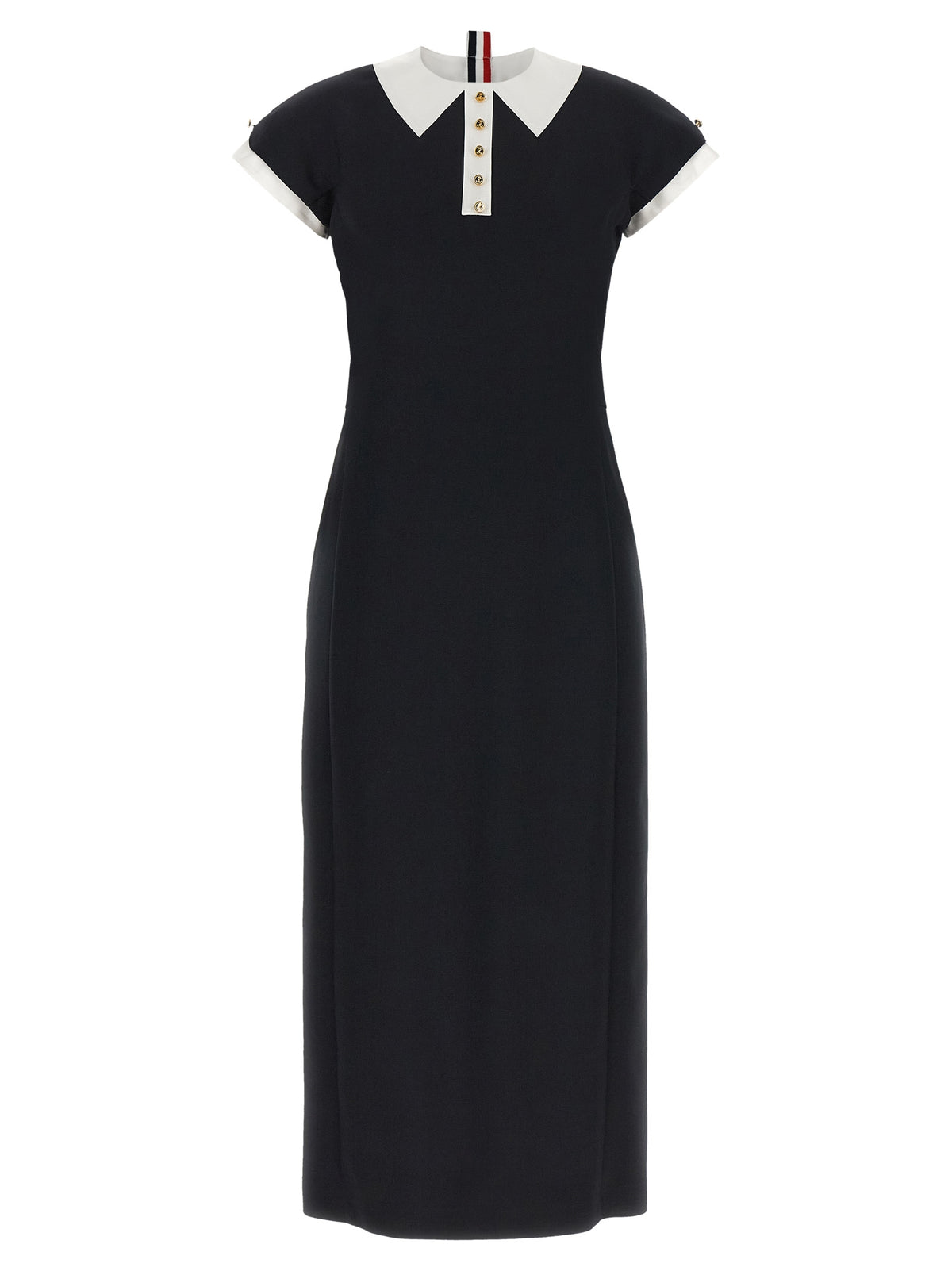 Thom Browne Women Polo Dress With Intarsia And Rwb Detail