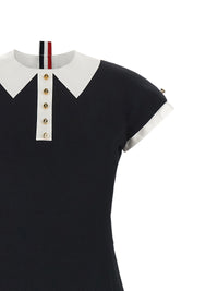 Thom Browne Women Polo Dress With Intarsia And Rwb Detail