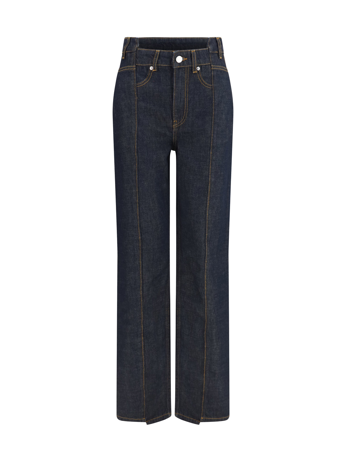 GANNI Ganni Women Slub Denim Fold Jeans