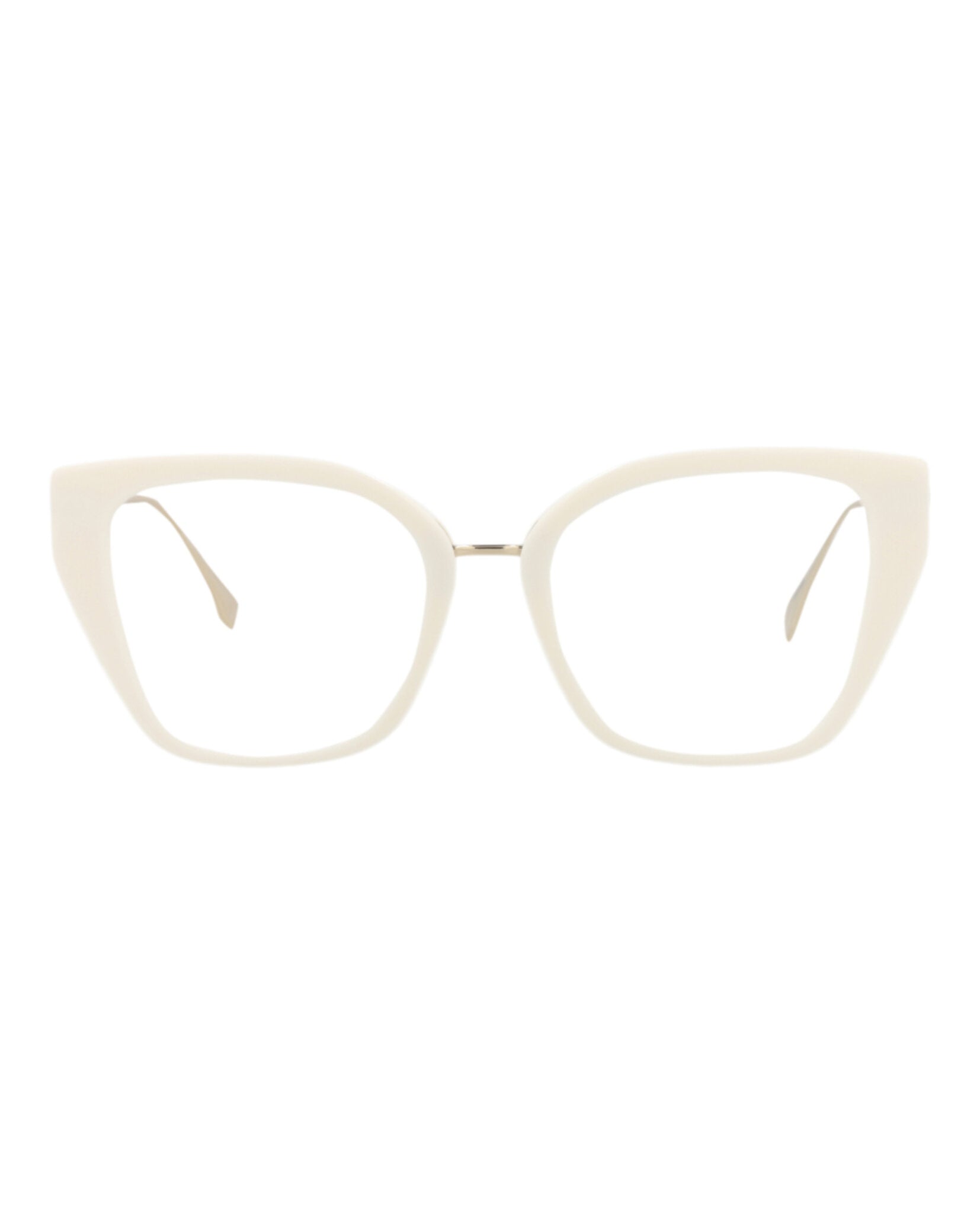 Fendi Womens Cat Eye Ivory Silver Transparent Fashion Designer Eyewear