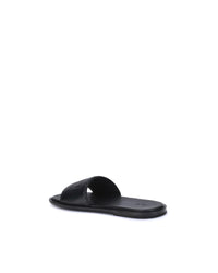 Fendi Leather Logo Slide Sandal Men Black