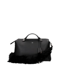 Fendi Feather Bag Strap Women Black Shoulder Bags