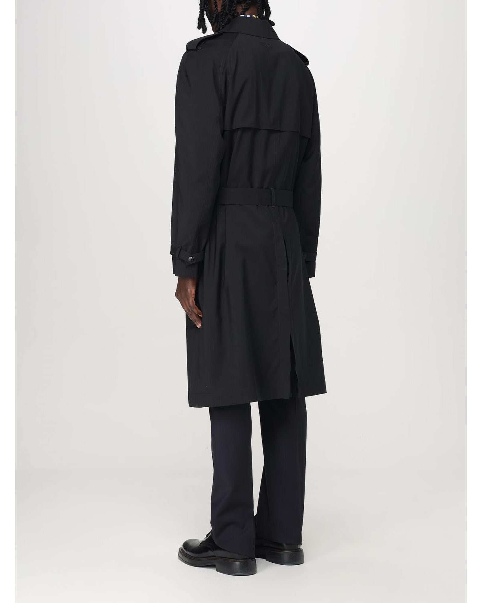 Fendi Trench Coat Classic Style Men Black Jackets