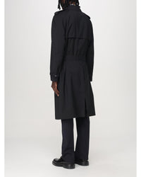 Fendi Trench Coat Classic Style Men Black Jackets