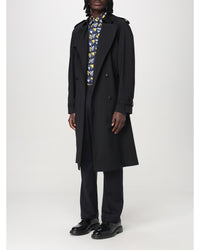 Fendi Trench Coat Classic Style Men Black Jackets