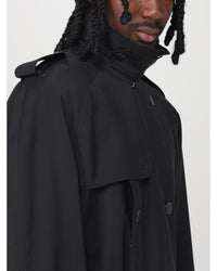 Fendi Trench Coat Classic Style Men Black Jackets