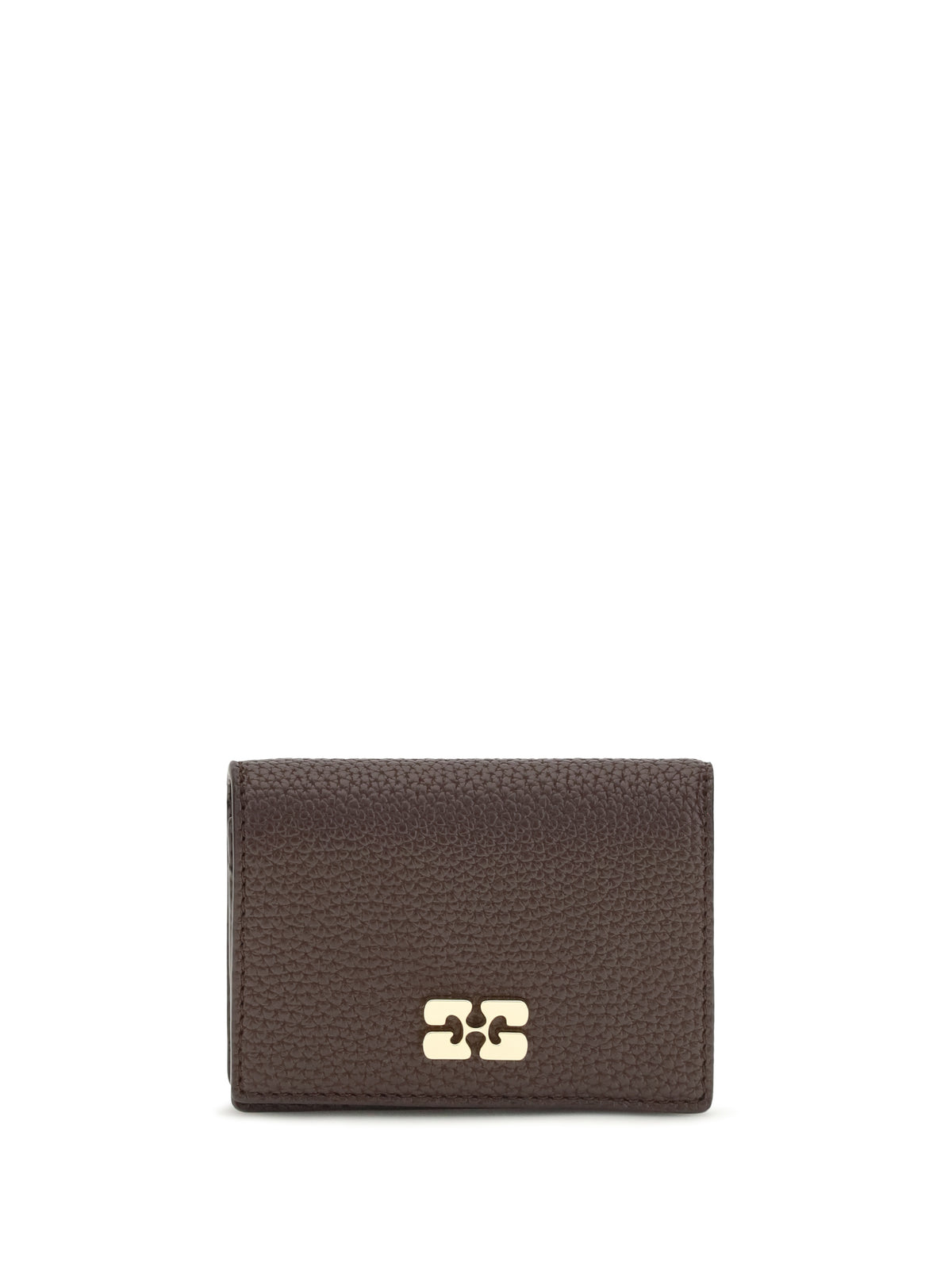Ganni Women Flap Card Holder In Grained Leather
