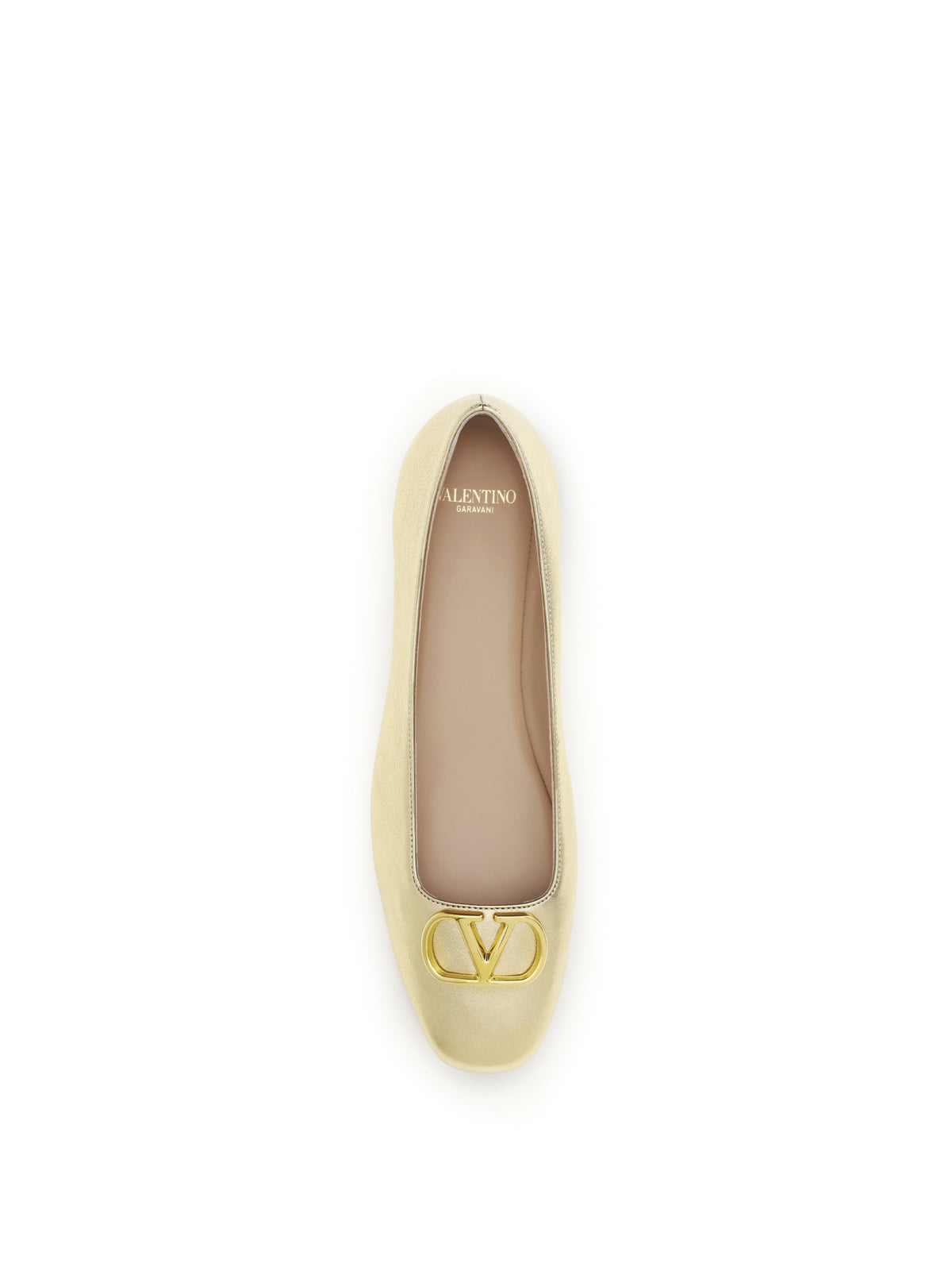 Valentino Garavani Women Vlogo Signature Laminated Nappa Ballerinas