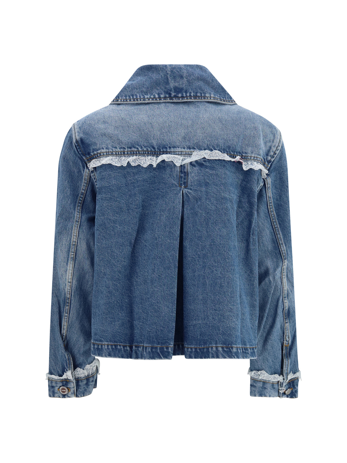 GANNI Ganni Women Rigid Denim Jacket With Lace Details