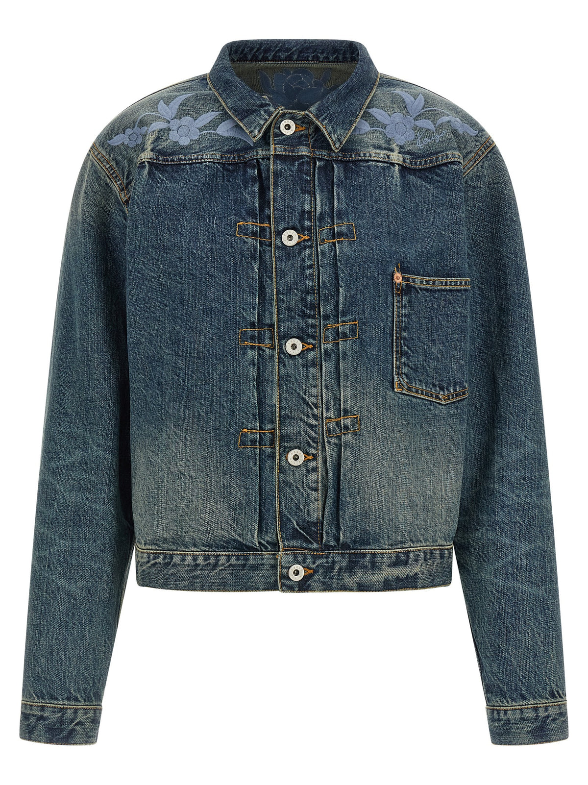 Kenzo Men Floral Embroidery Denim Jacket