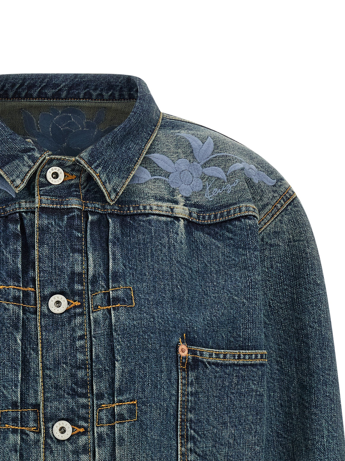 Kenzo Men Floral Embroidery Denim Jacket