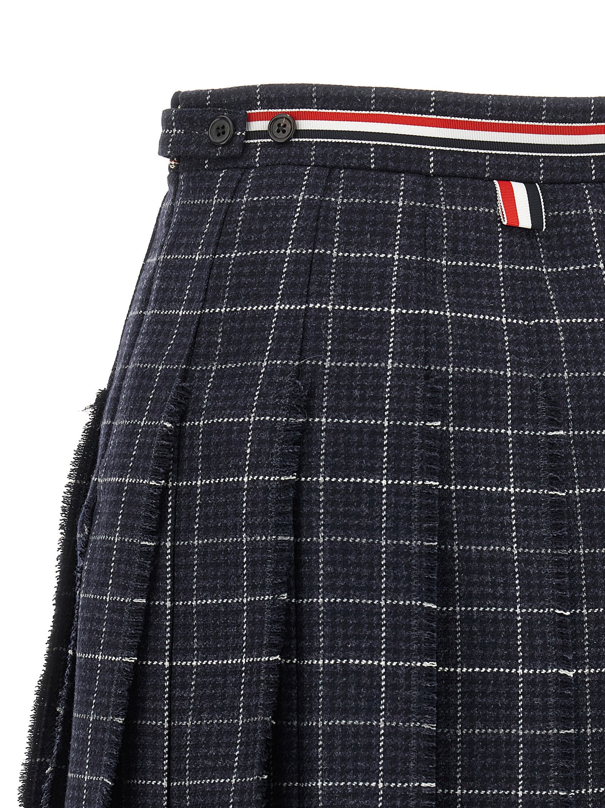 Thom Browne Women 'Rwb' Pleated Tweed Skirt