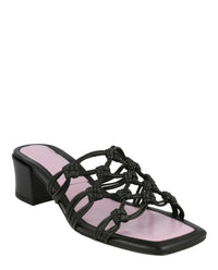 ByFar Womens Marsha Knotted Leather Mule Sandals