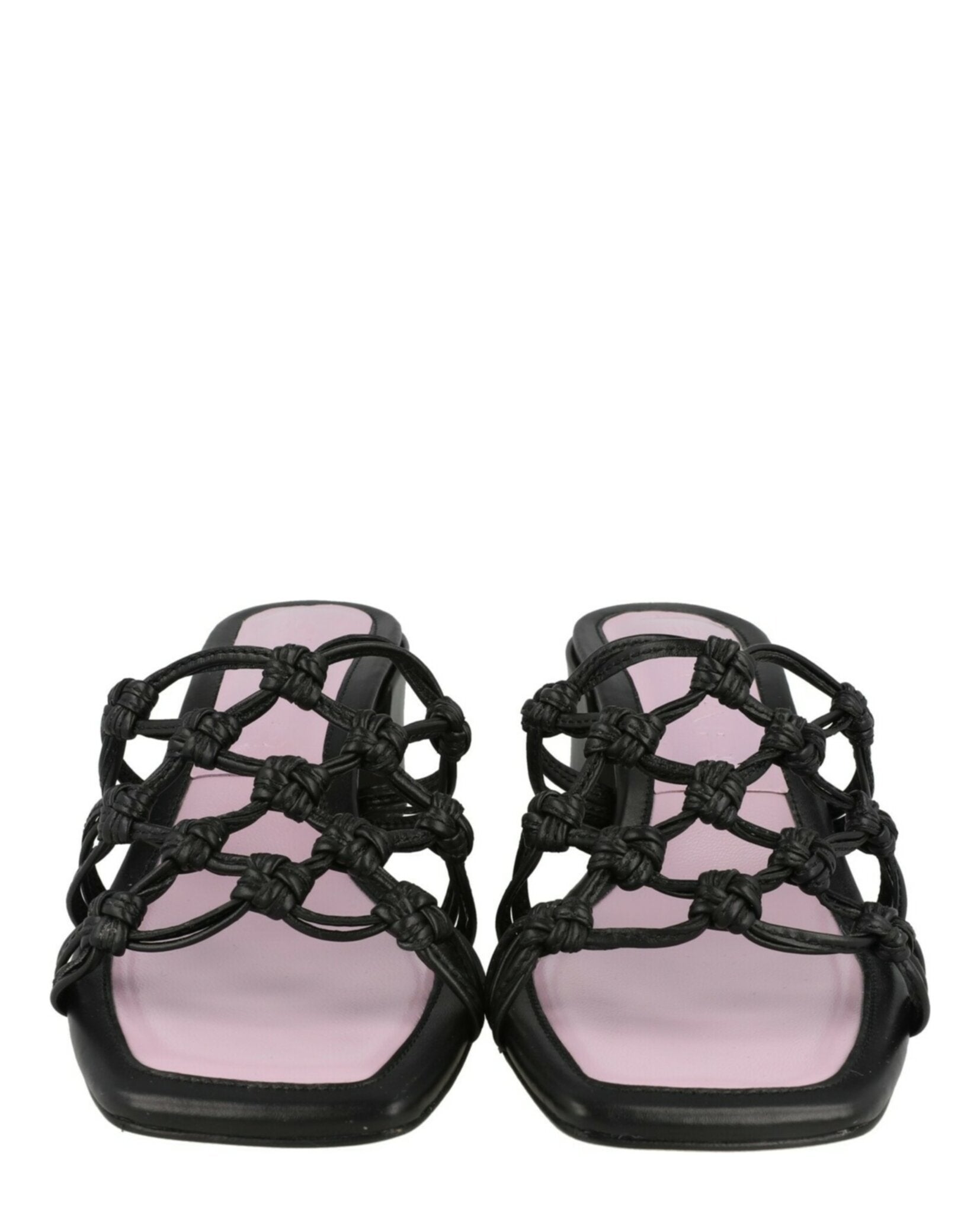 ByFar Womens Marsha Knotted Leather Mule Sandals