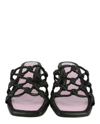 ByFar Womens Marsha Knotted Leather Mule Sandals