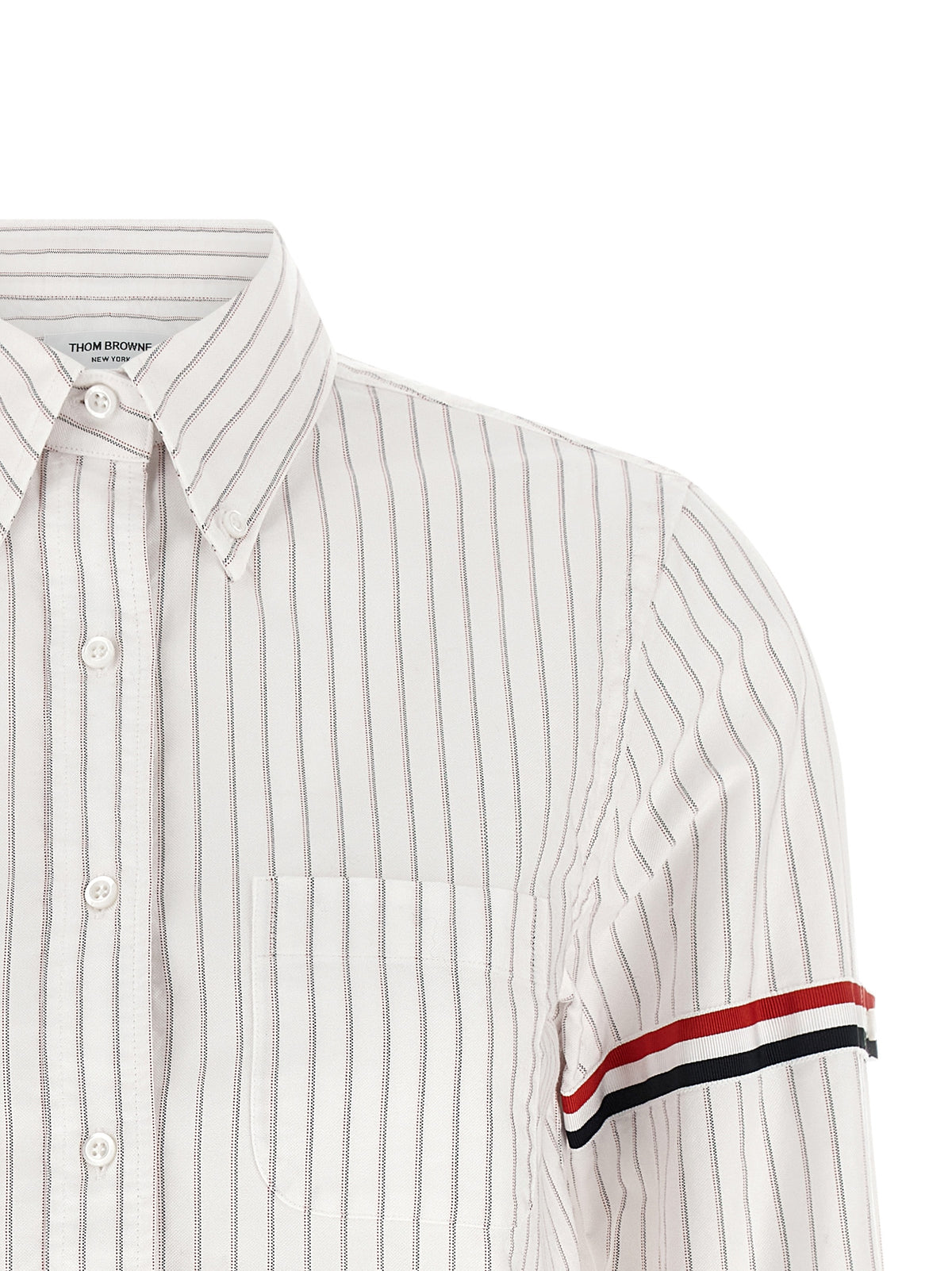 Thom Browne Women '4Bar' Cropped Shirt