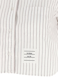 Thom Browne Women '4Bar' Cropped Shirt