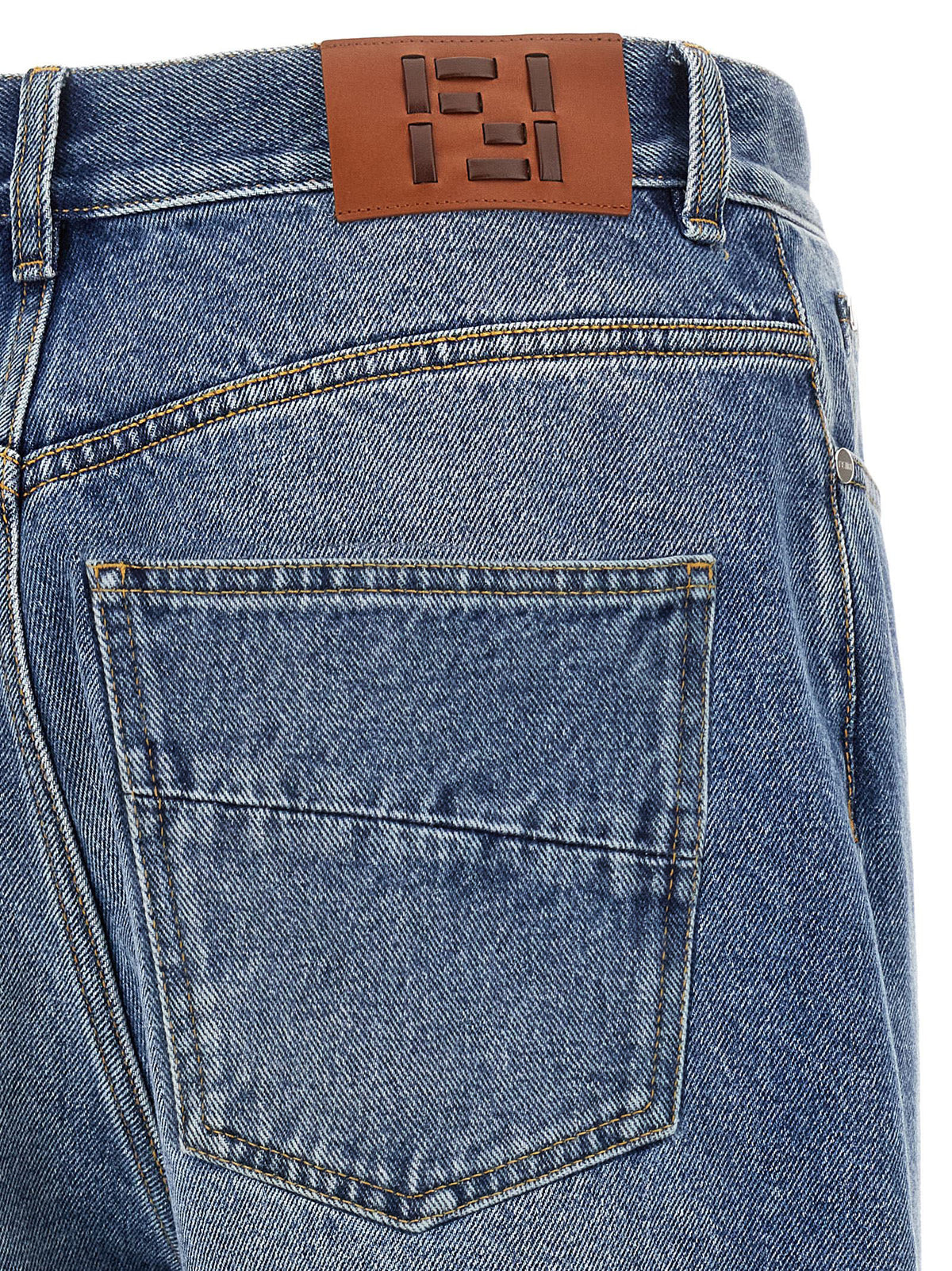 FENDI Fendi Men 'Ff' Patch Jeans Saddlery
