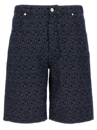 Fendi Men Bermuda Jeans Jacquard Ff