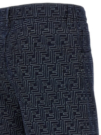 Fendi Men Bermuda Jeans Jacquard Ff
