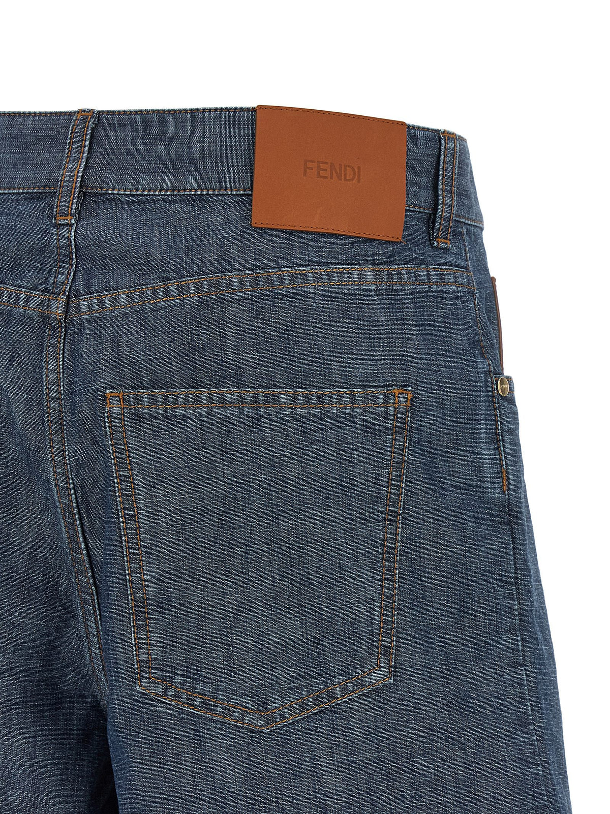 Fendi Women Chambray Denim Shorts