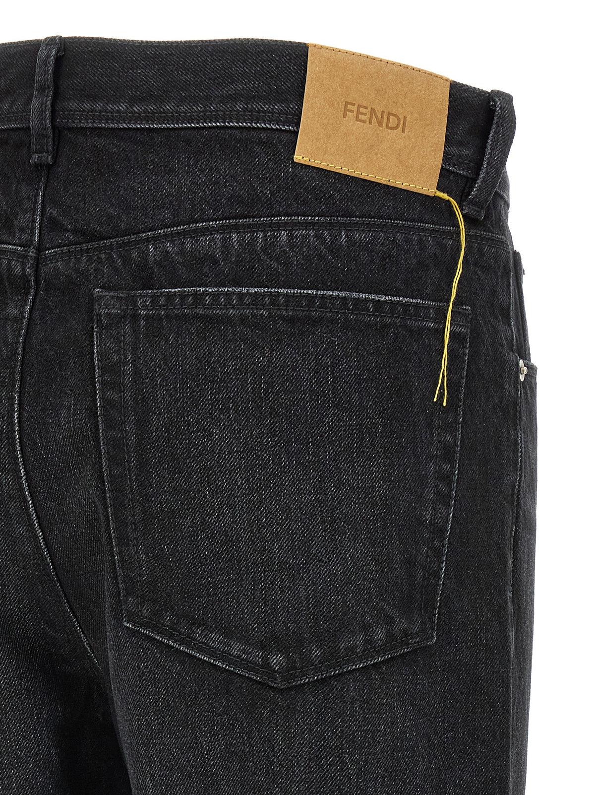 FENDI Fendi Women Yellow Stitching Jeans With Visible Thread