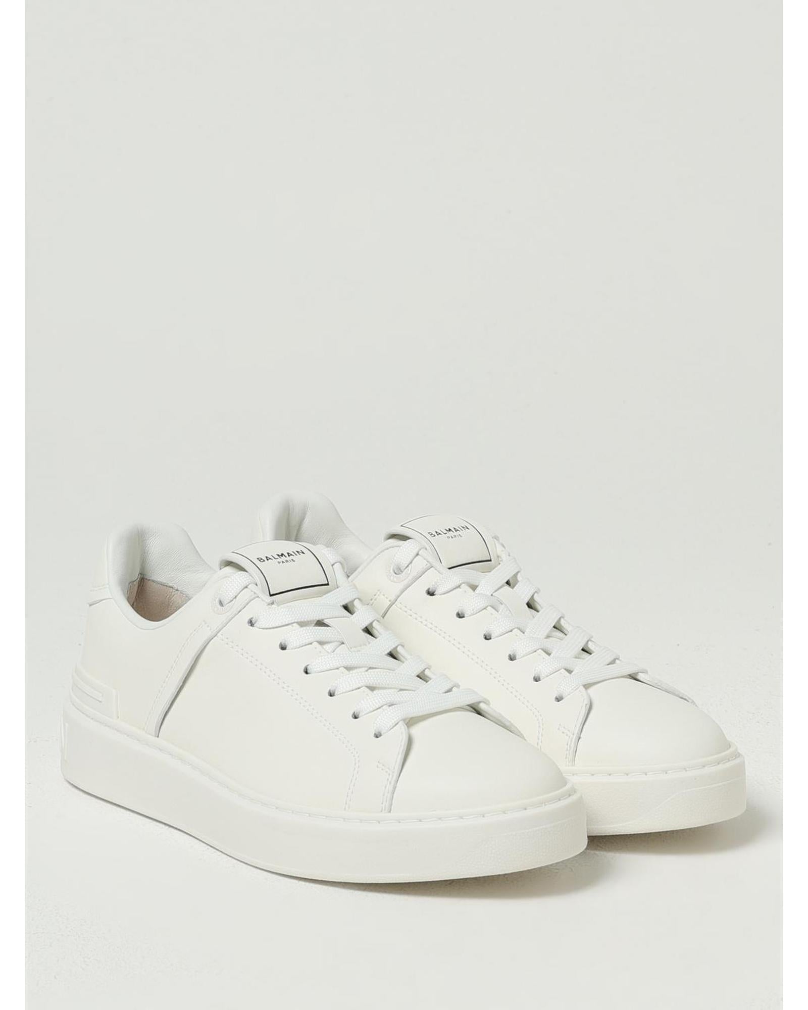 Balmain BBold Leather Sneakers Women White