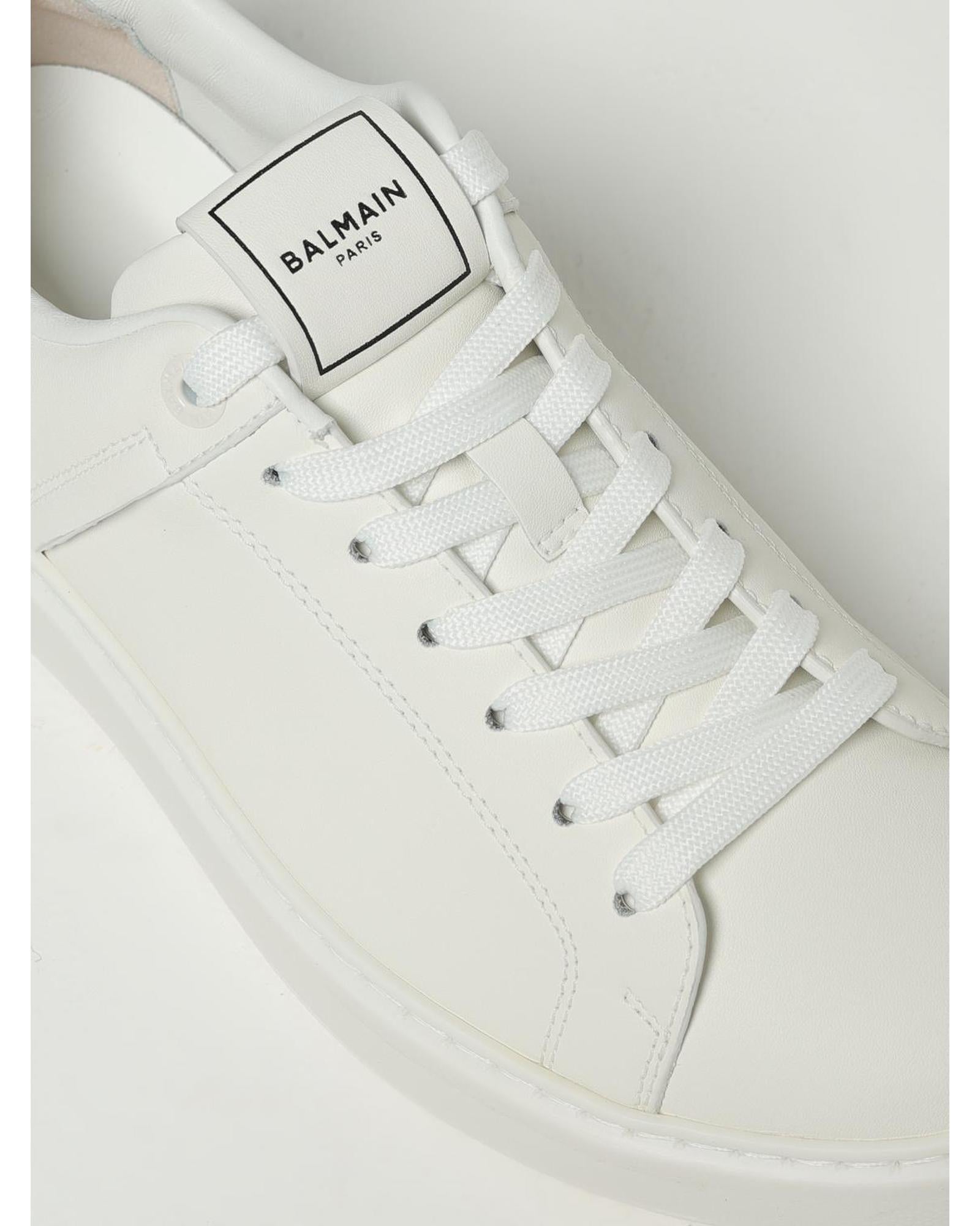 Balmain BBold Leather Sneakers Women White