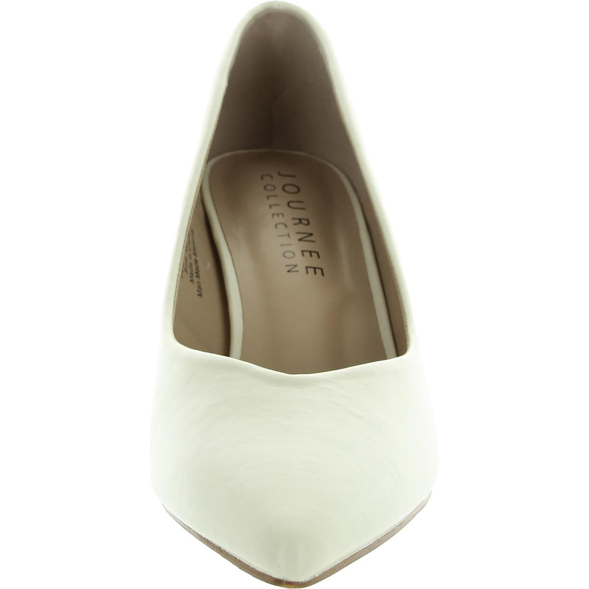 Womens Solid Faux Leather Pumps