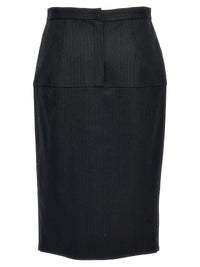 Fendi Women Pinstriped Wool Skirt