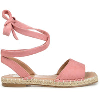Emelie Womens Lace-Up Faux Suede Flat Sandals