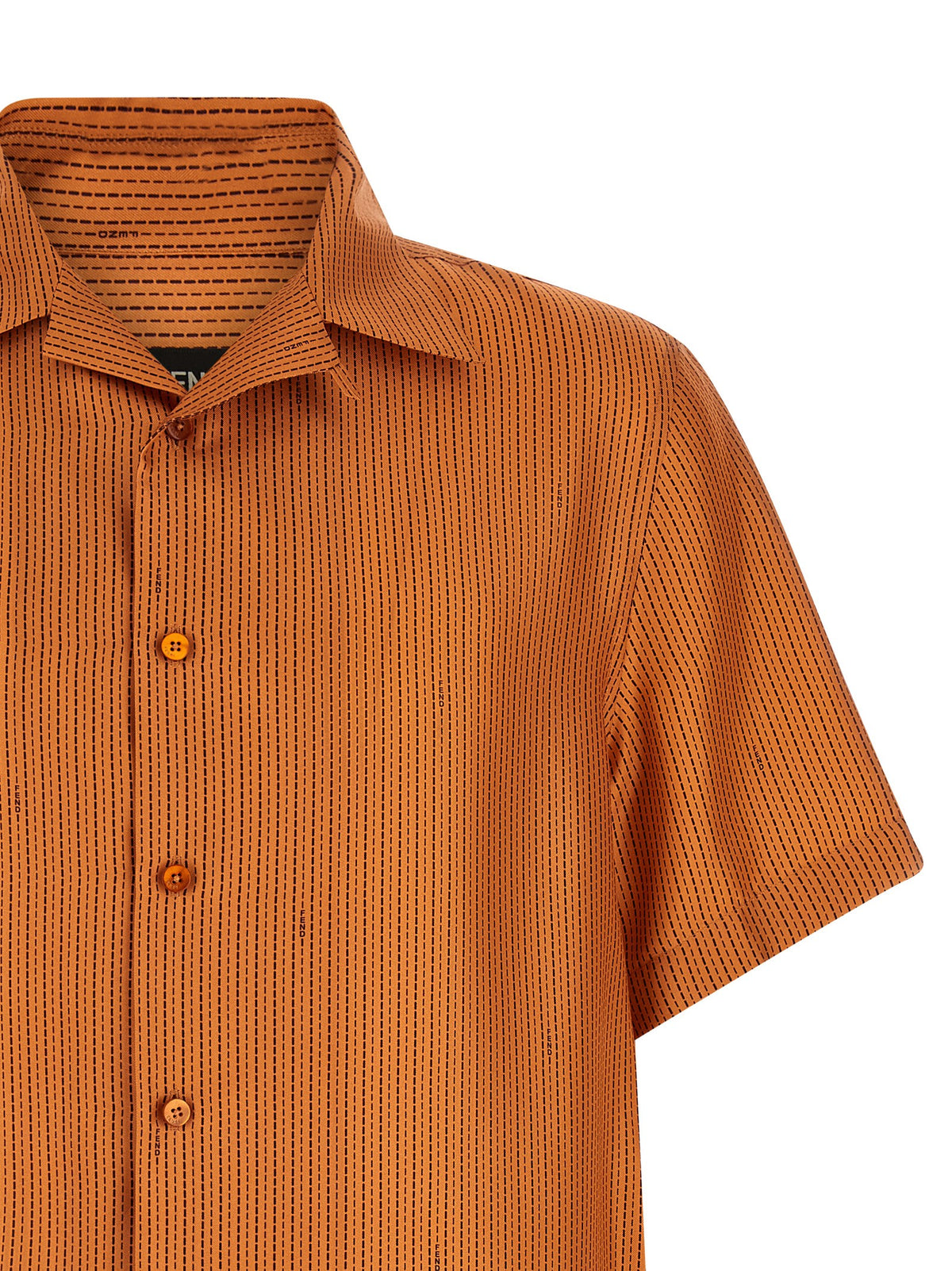 FENDI Fendi Men 'Selleria' Stitching Silk Shirt