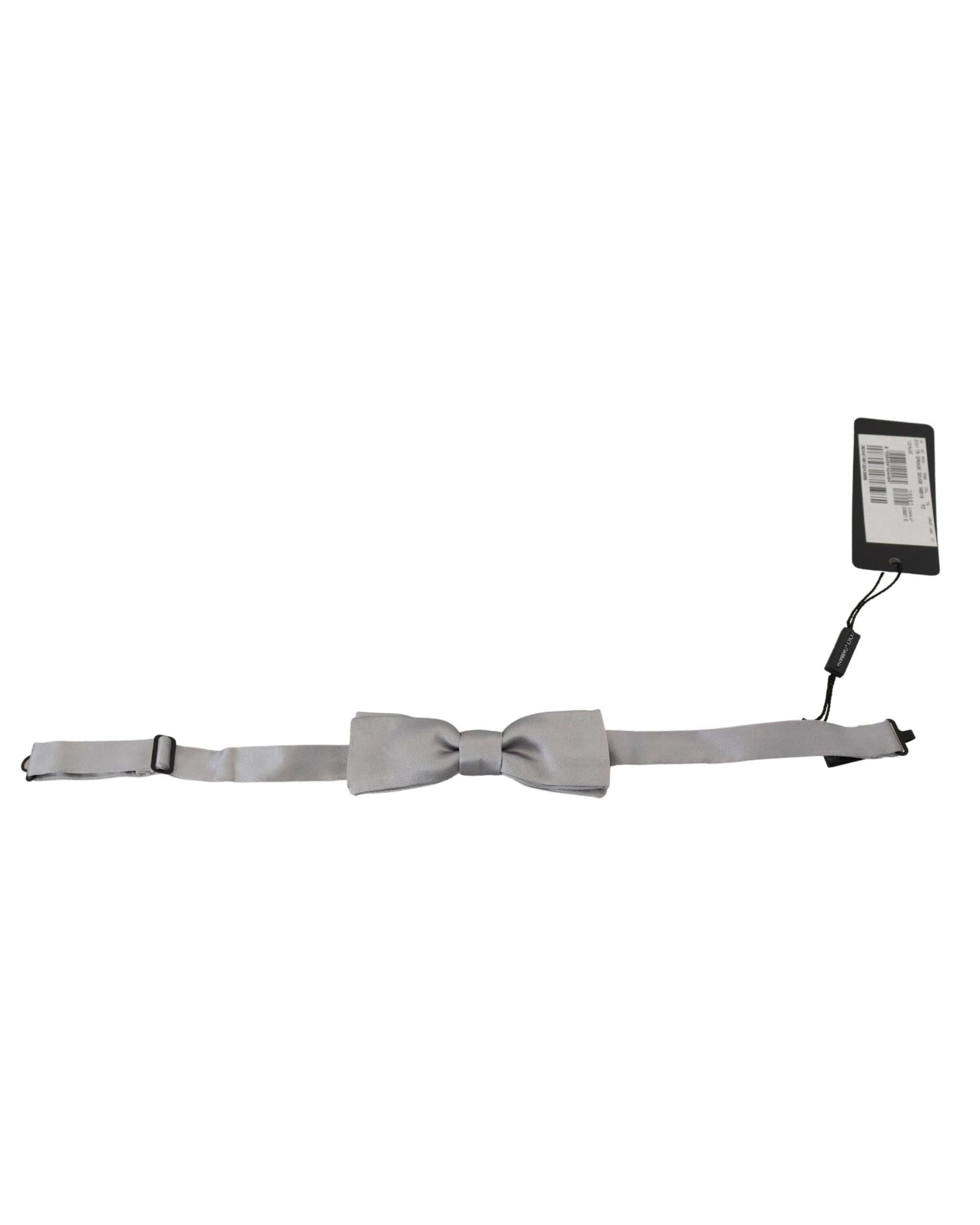 Dolce & Gabbana  Mens Gray Silk Bow Tie