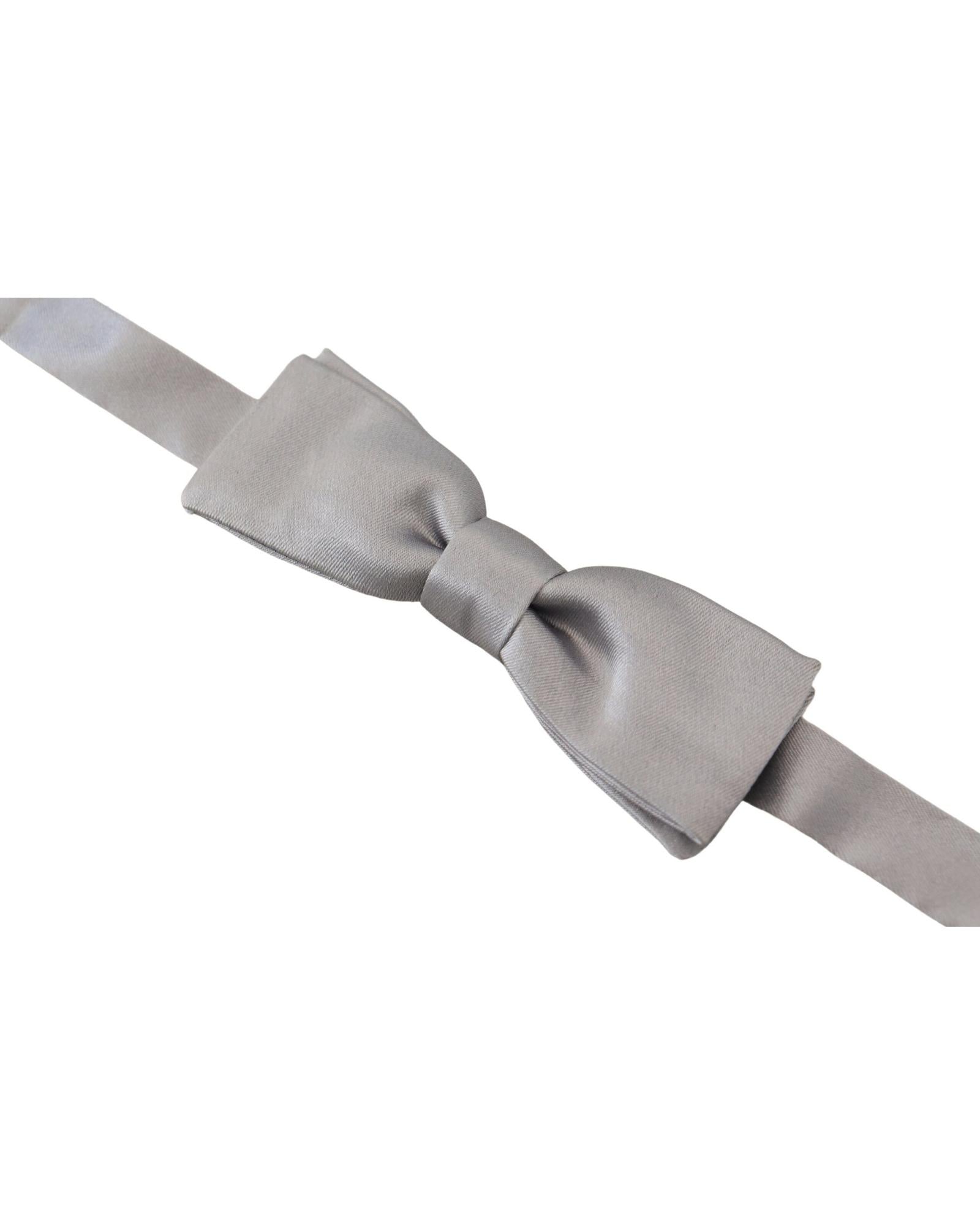 Dolce & Gabbana  Mens Gray Silk Bow Tie