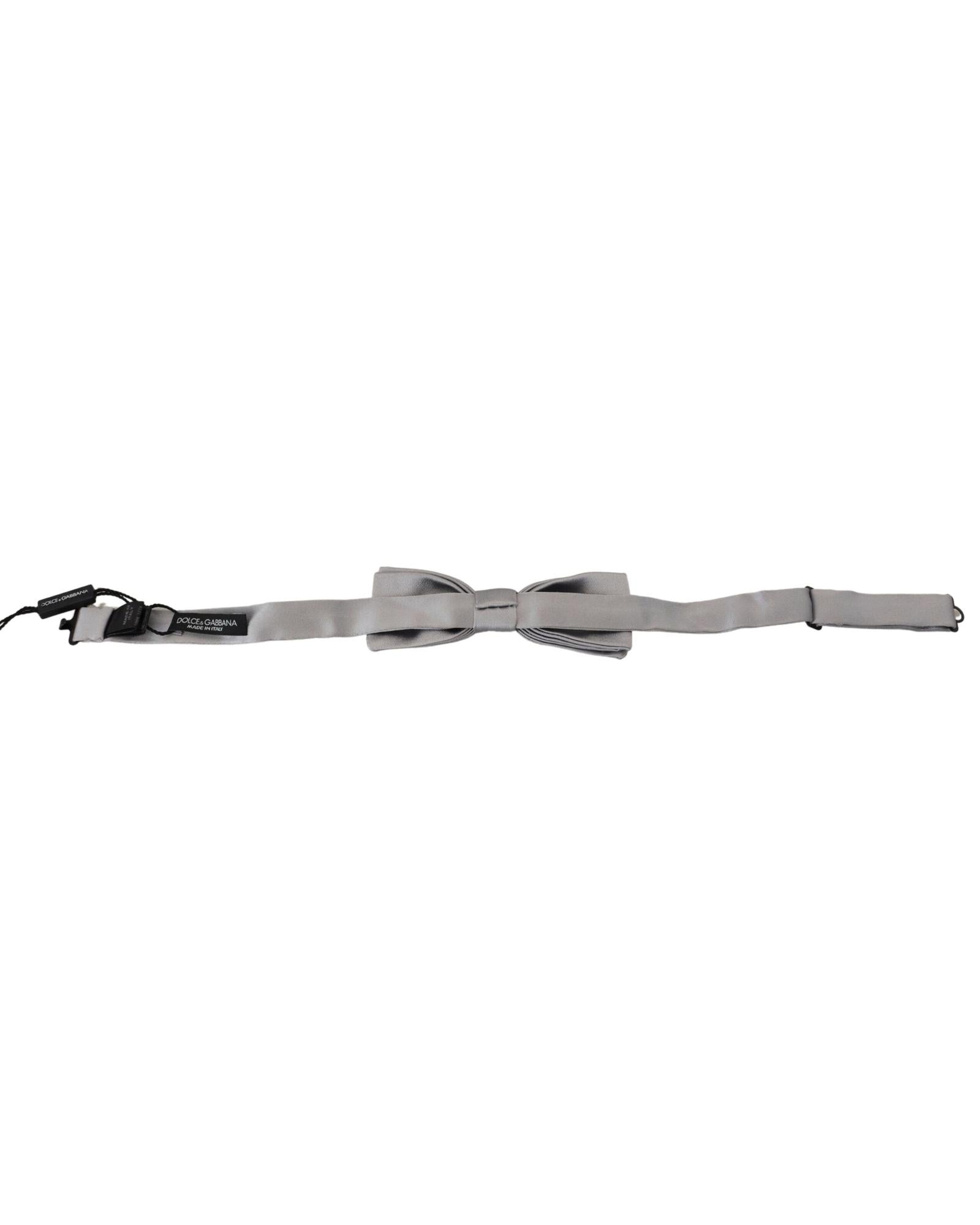 Dolce & Gabbana  Mens Gray Silk Bow Tie