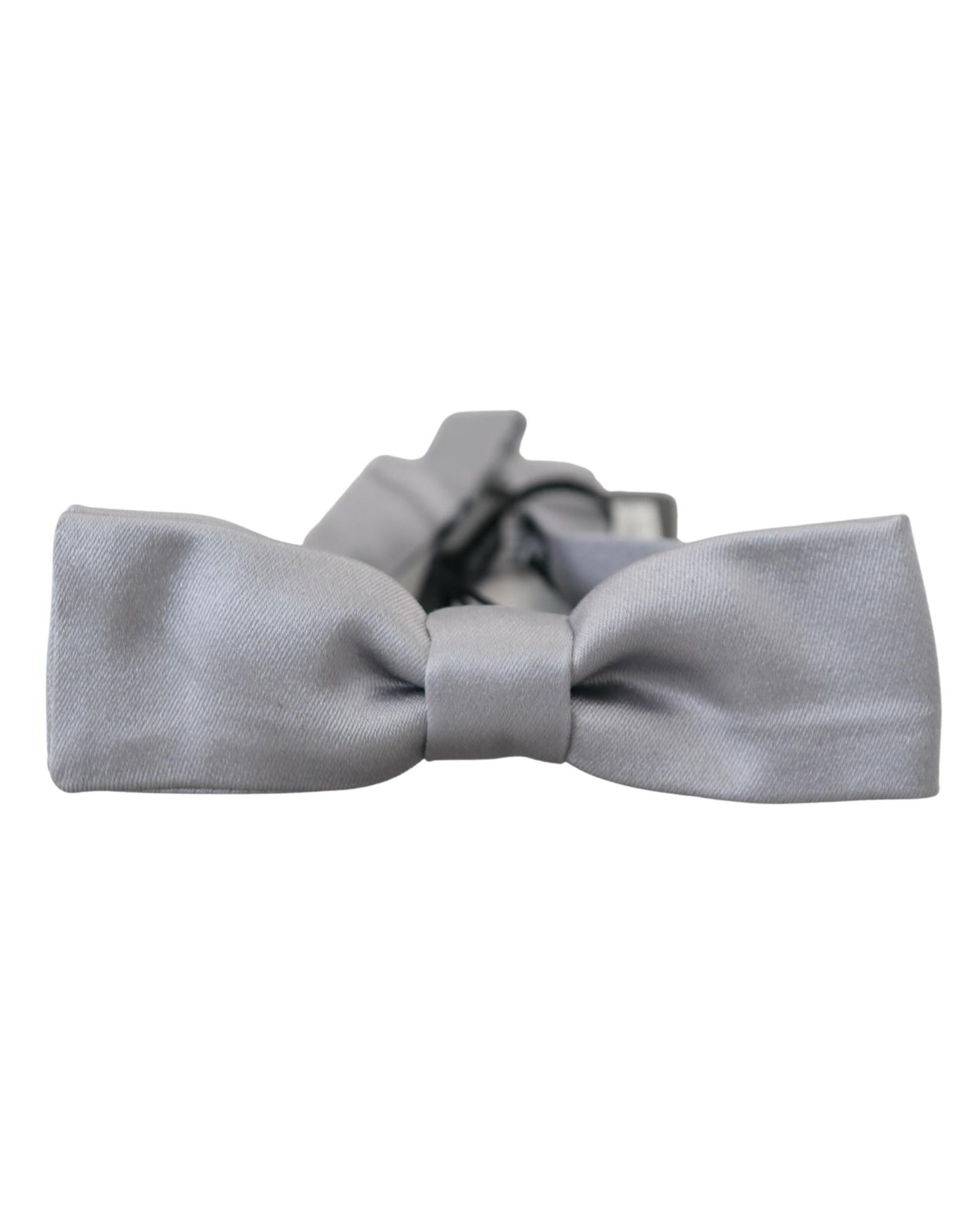 Dolce & Gabbana  Mens Gray Silk Bow Tie