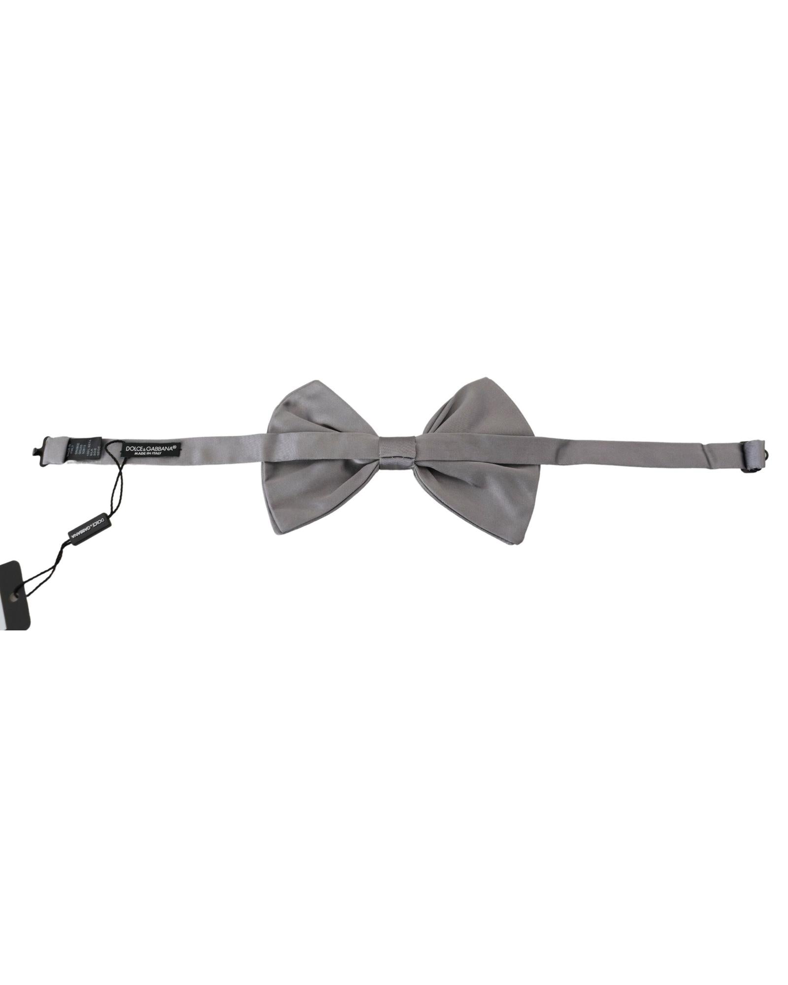 Dolce & Gabbana Grey Bow Tie Solid Style