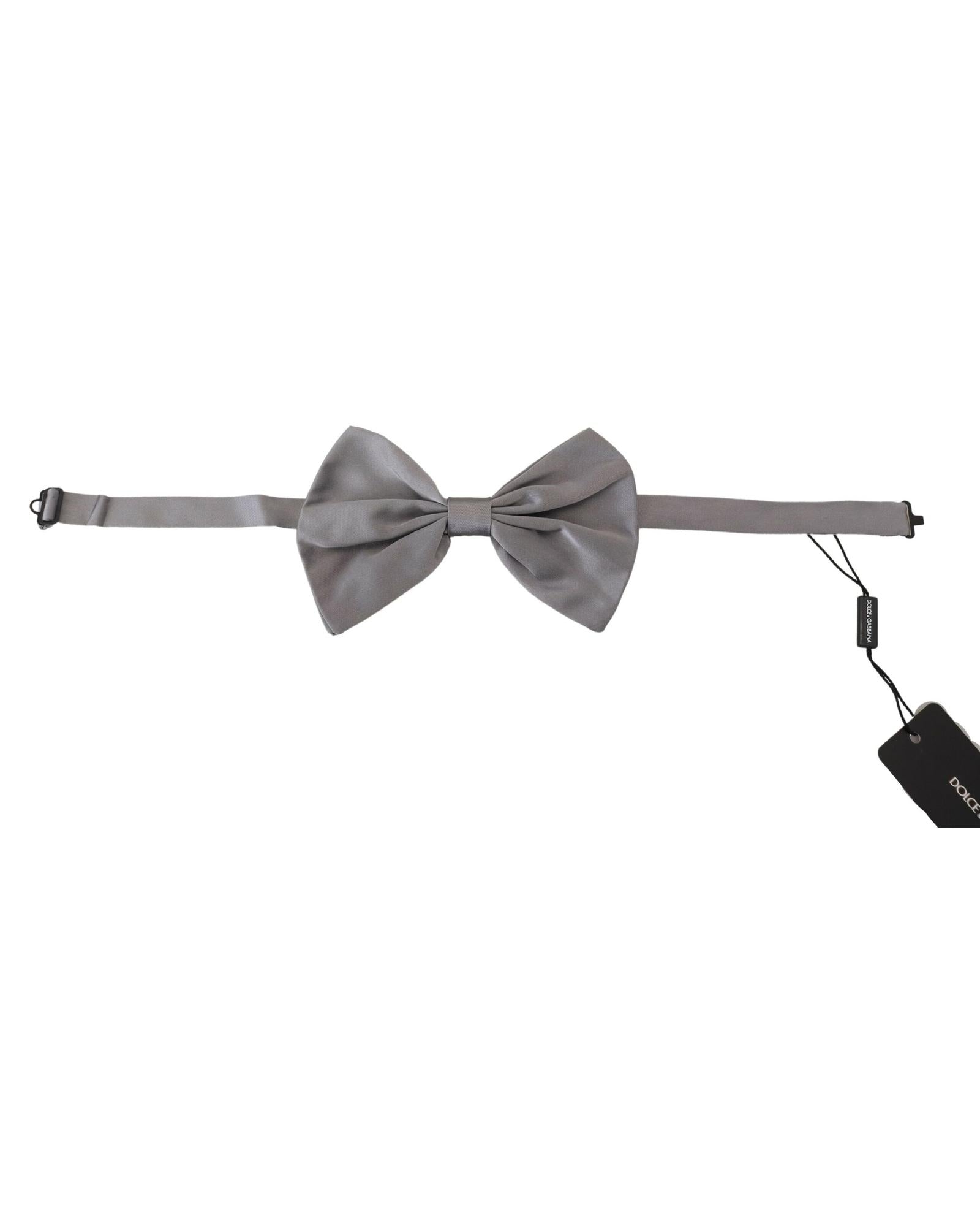 Dolce & Gabbana Grey Bow Tie Solid Style