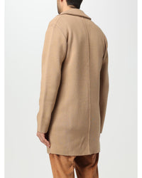 Daniele Alessandrini Longline Merino Wool Cardigan Men Camel Jackets