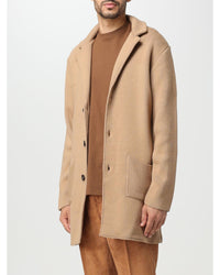 Daniele Alessandrini Longline Merino Wool Cardigan Men Camel Jackets