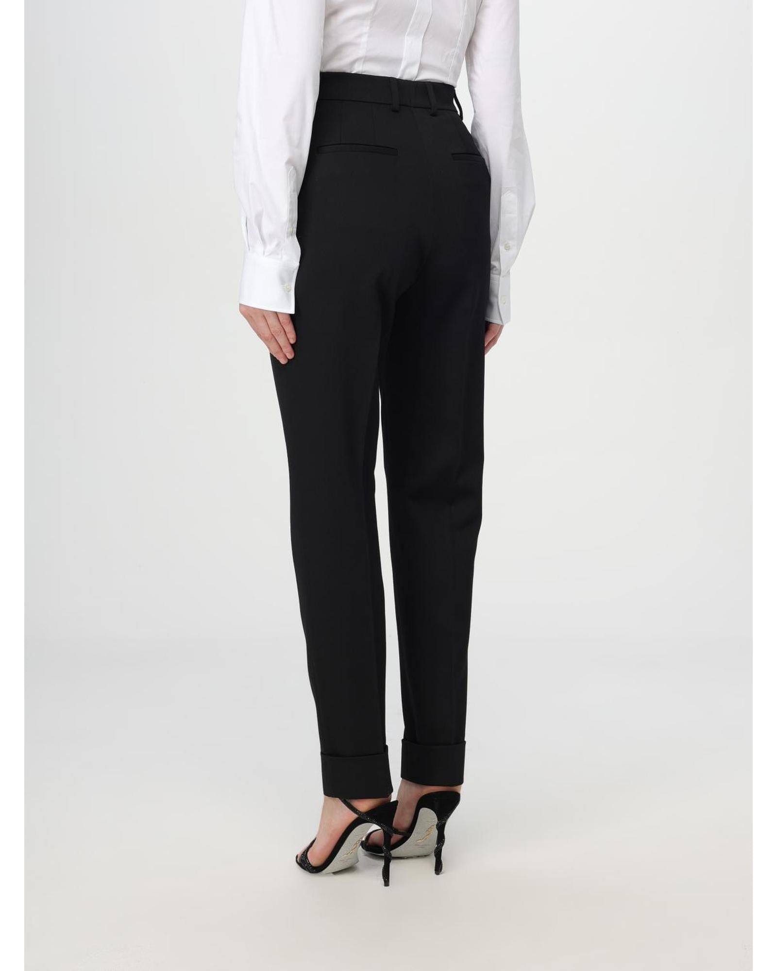 Dolce & Gabbana HighWaisted Cuffed Trousers Women Black Pants