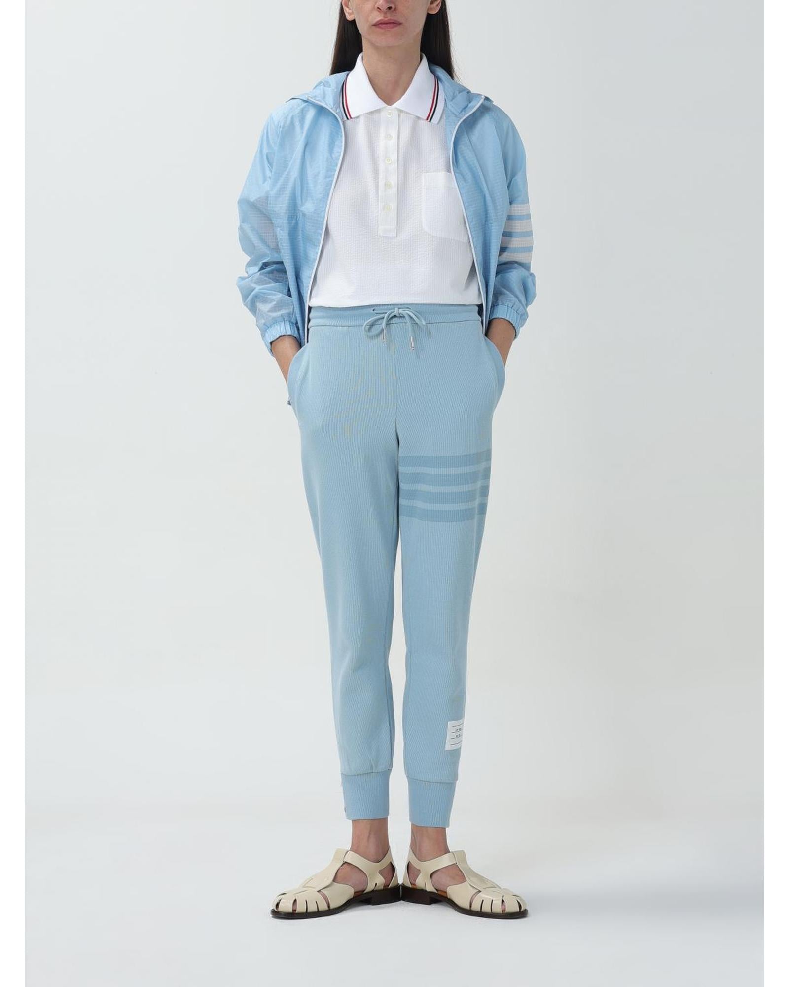 Thom Browne Short Sleeve Polo Shirt Relaxed Fit Women White