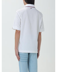Thom Browne Short Sleeve Polo Shirt Relaxed Fit Women White
