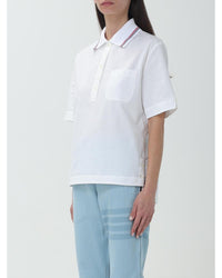 Thom Browne Short Sleeve Polo Shirt Relaxed Fit Women White