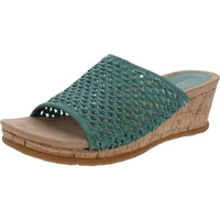 FLOSSEY Womens Cork Wedge Sandals 7.5 Turquoise