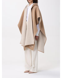 Fendi Hooded Reversible Cape Women Beige Coats