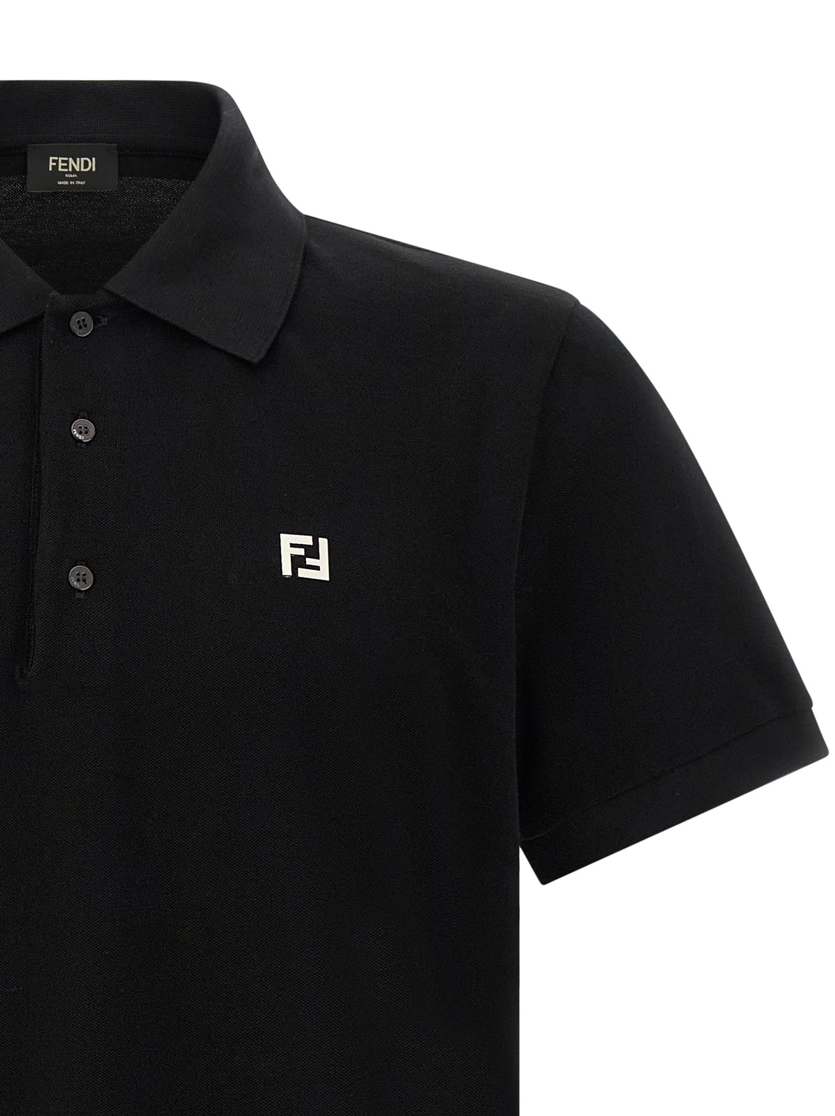 FENDI Fendi Men Ff Metallic Logo Polo Shirt