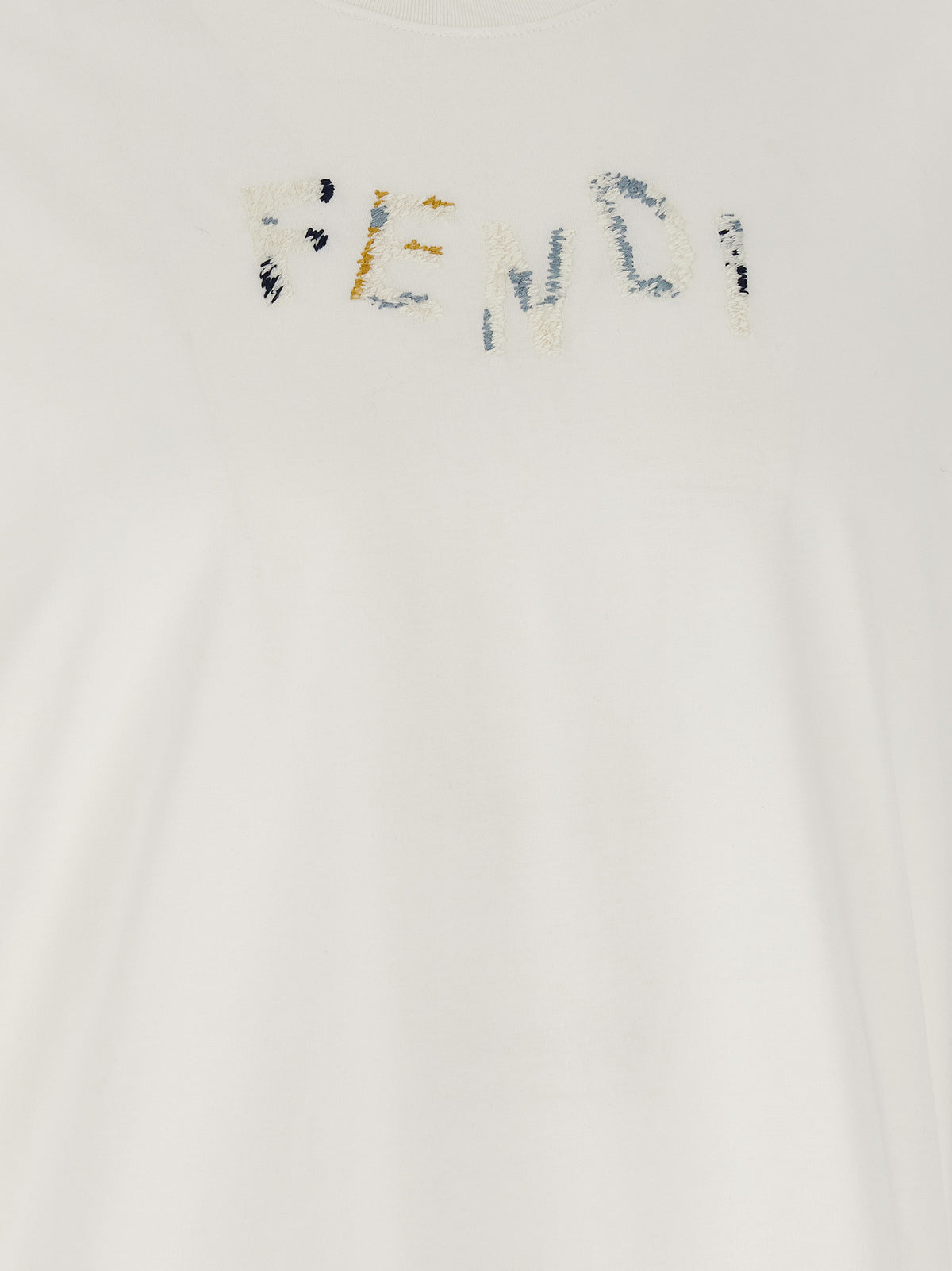 FENDI Fendi Men Logo Embroidery T-Shirt
