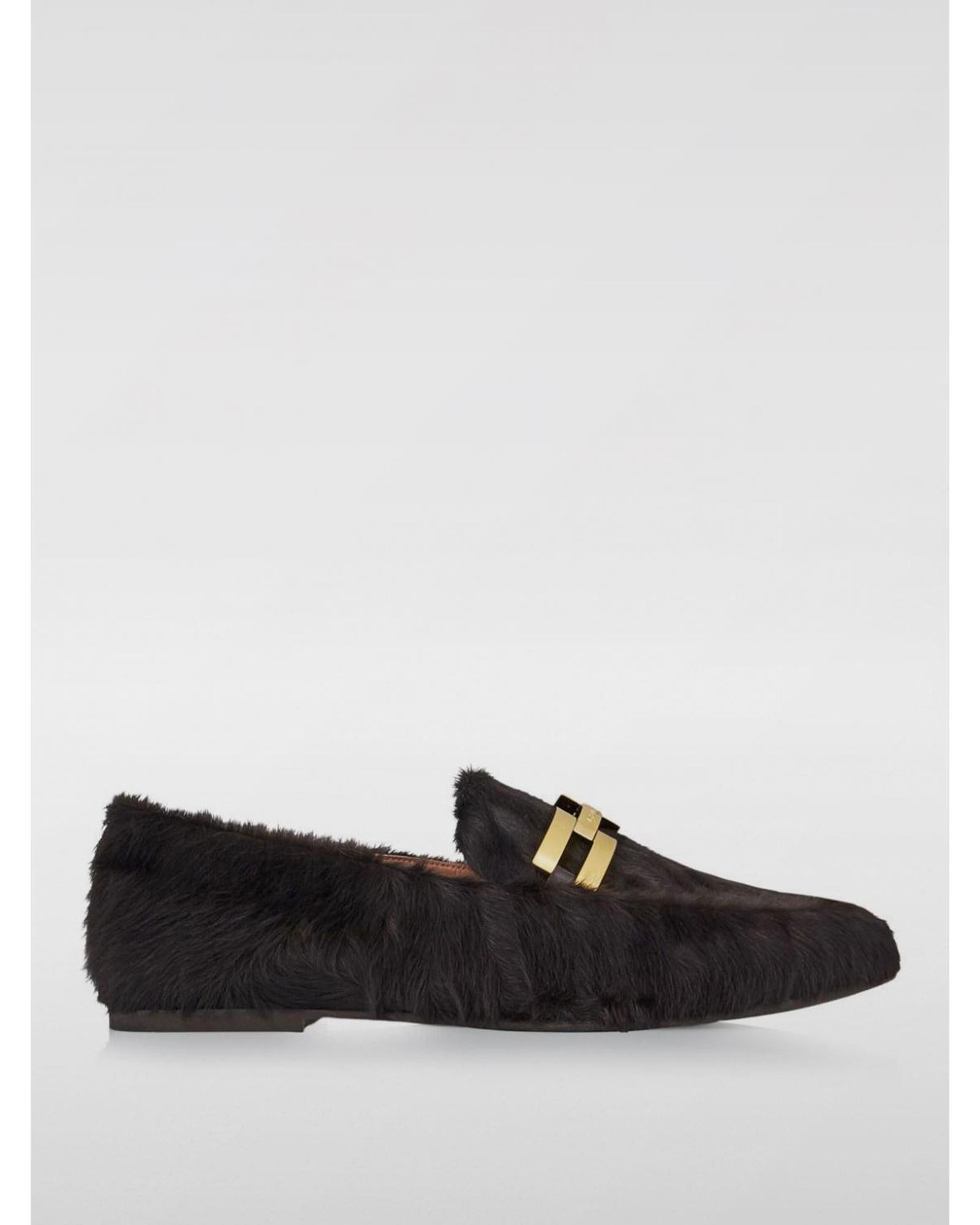Aquazzura Pony Hair Love Loafer SlipOn Women Brown